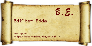 Báber Edda névjegykártya